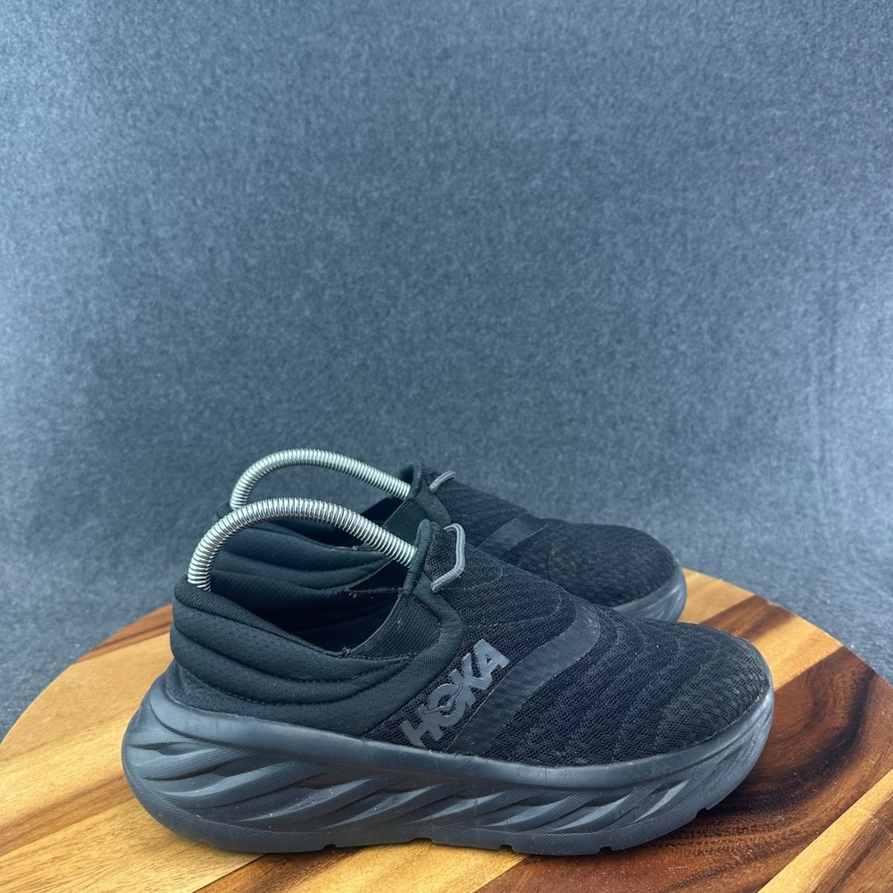 HOKA Ora Recovery Shoe 2 Mens 7 Slip On Sneakers 1119397 Triple Black